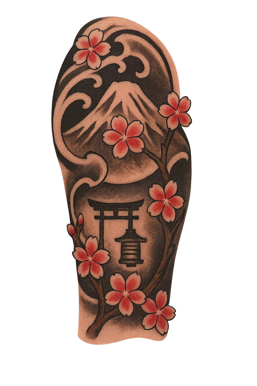Japanese leg tattoo